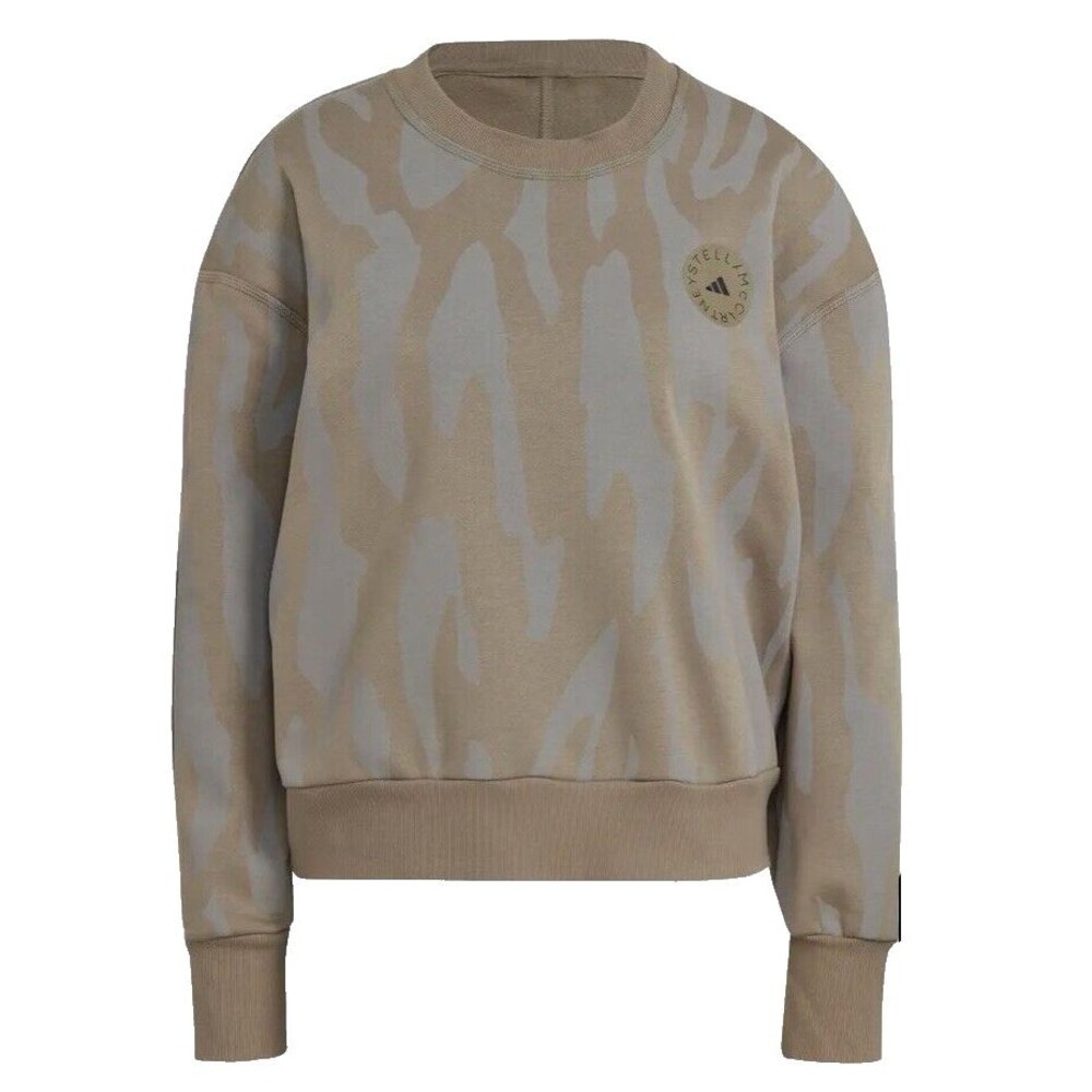 ADIDAS BY STELLA McCARTNEY Ladies Cropped Sweat Shirt Animal Print Pullover Sz S